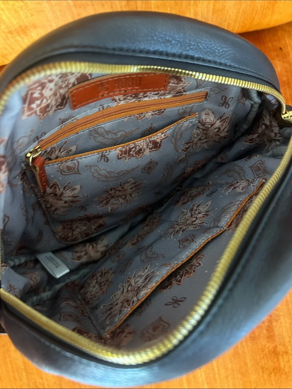 HOBO Black Leather Round Crossbody Bag with Tassel - Picture 6 of 7